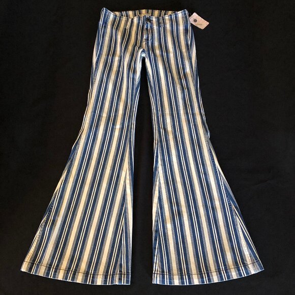 NWT Free People Jolene Hip Hugger Striped Flare Sz 27 - Picture 6 of 16